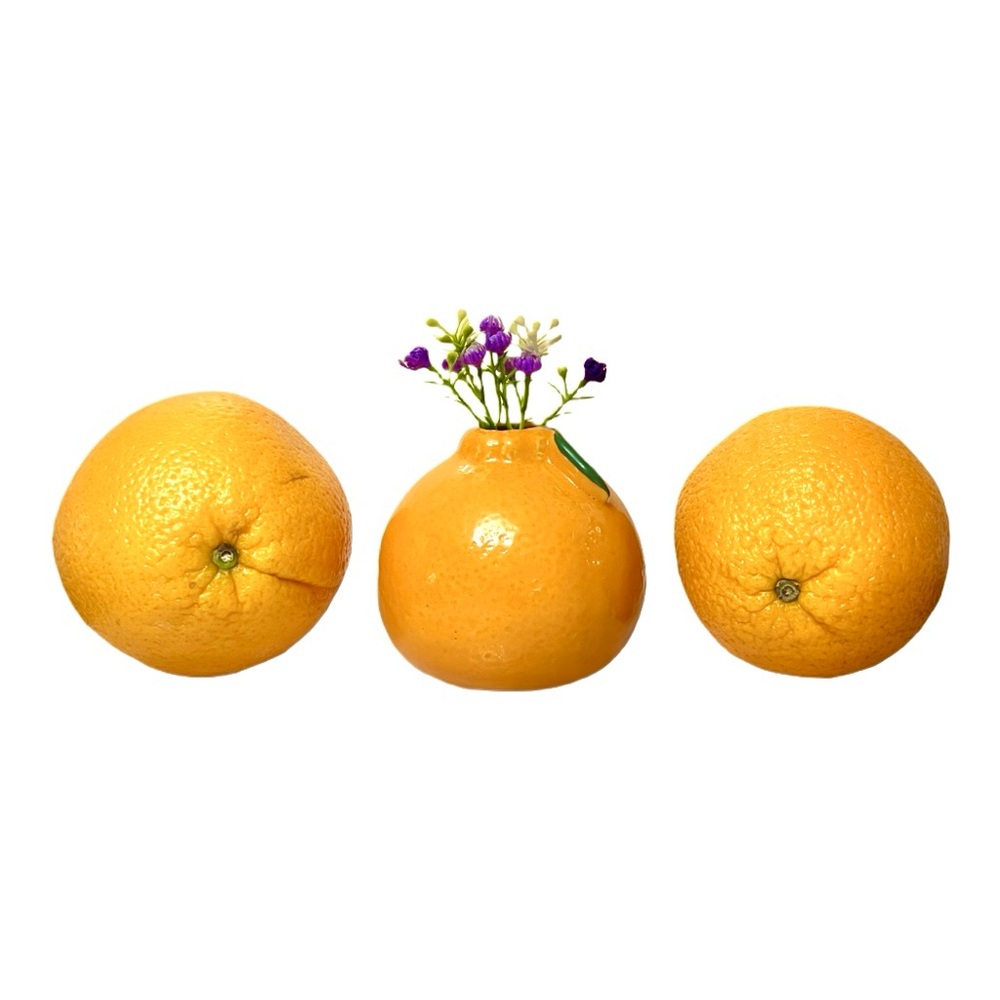 🍊Small Orange-Shaped Ceramic Vase - Quirky, Kitchen, Unique, Adorable!